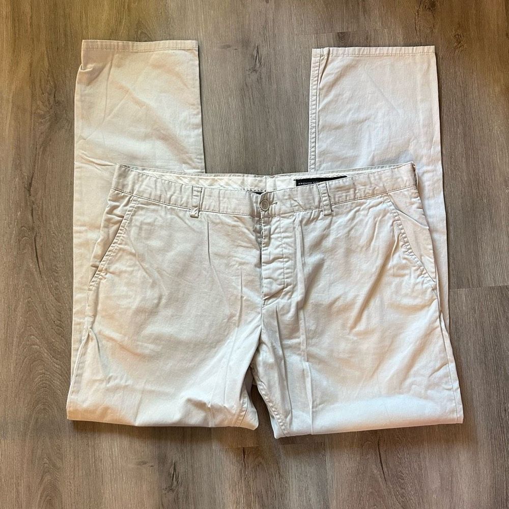 French Connection Cream Men’s Size 38 Cotton Chinos - Picture 5 of 12